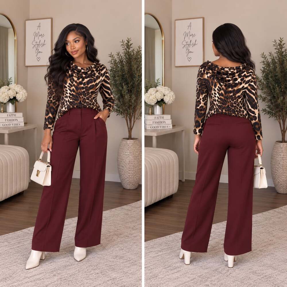 Y2K Leopard Zebra Animal Print Cowl Neck Sweater Top Small